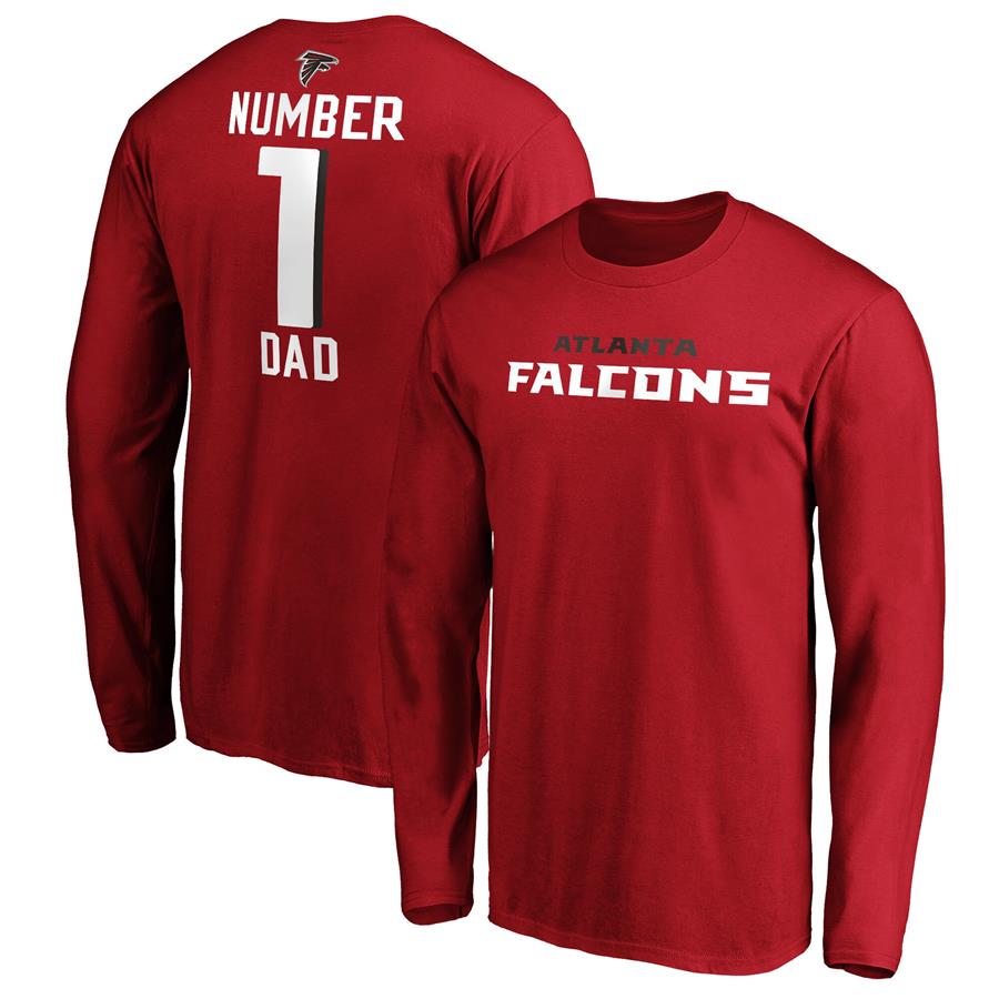 Atlanta Falcons Fanatics Branded #1 Dad Long Sleeve Team Logo T-Shirt - Red