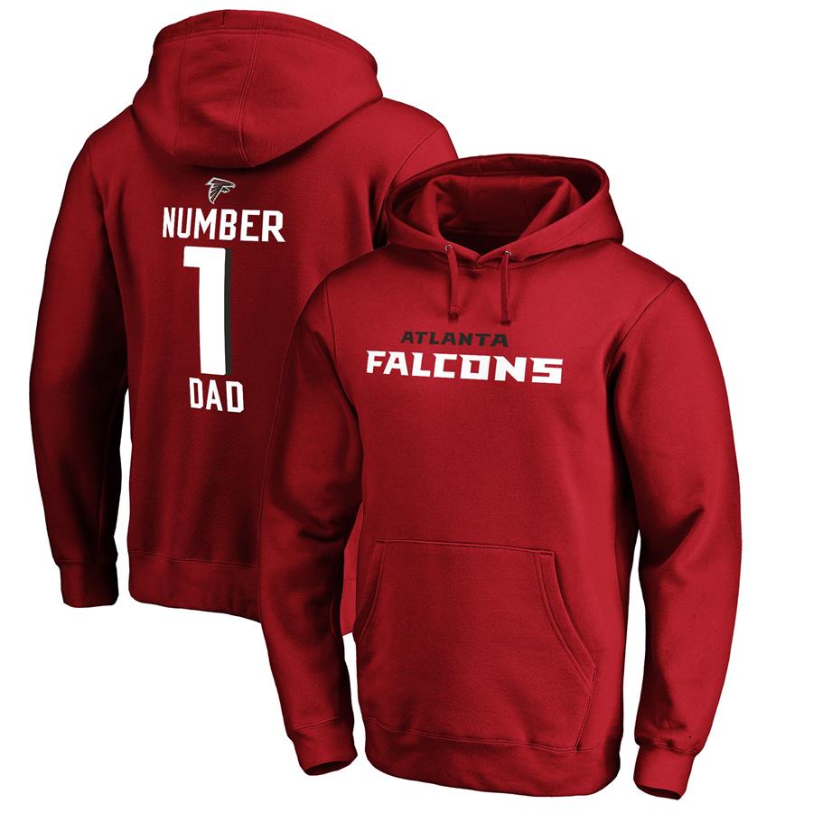 Atlanta Falcons NFL Pro Line by Fanatics Branded #1 Dad Pullover Hoodie - Red