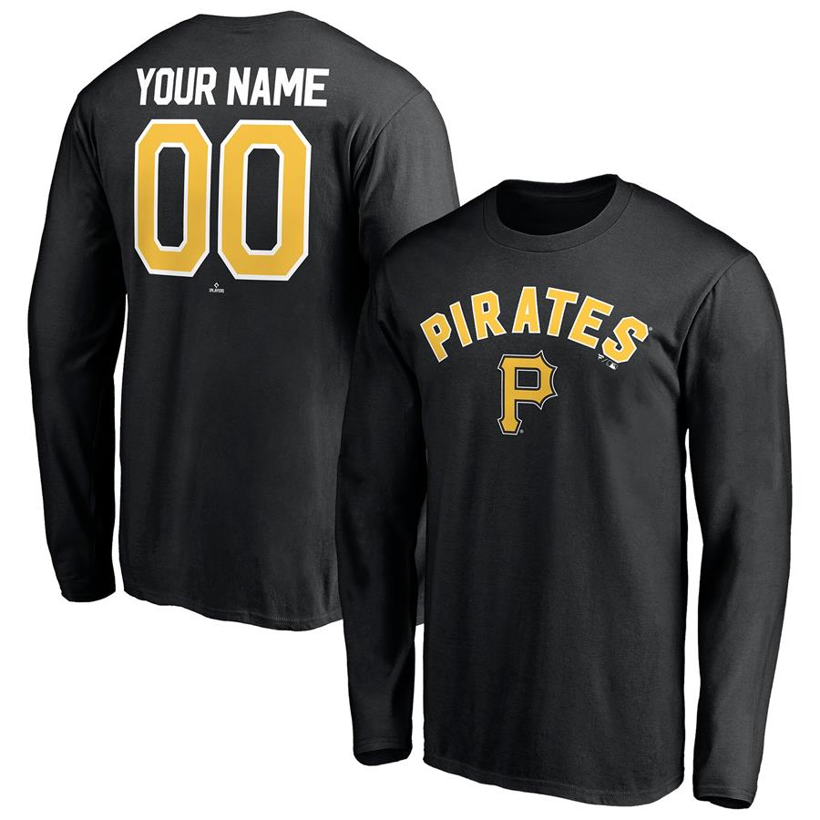 Pittsburgh Pirates Fanatics Branded Personalized Winning Streak Name & Number Long Sleeve T-Shirt - Black