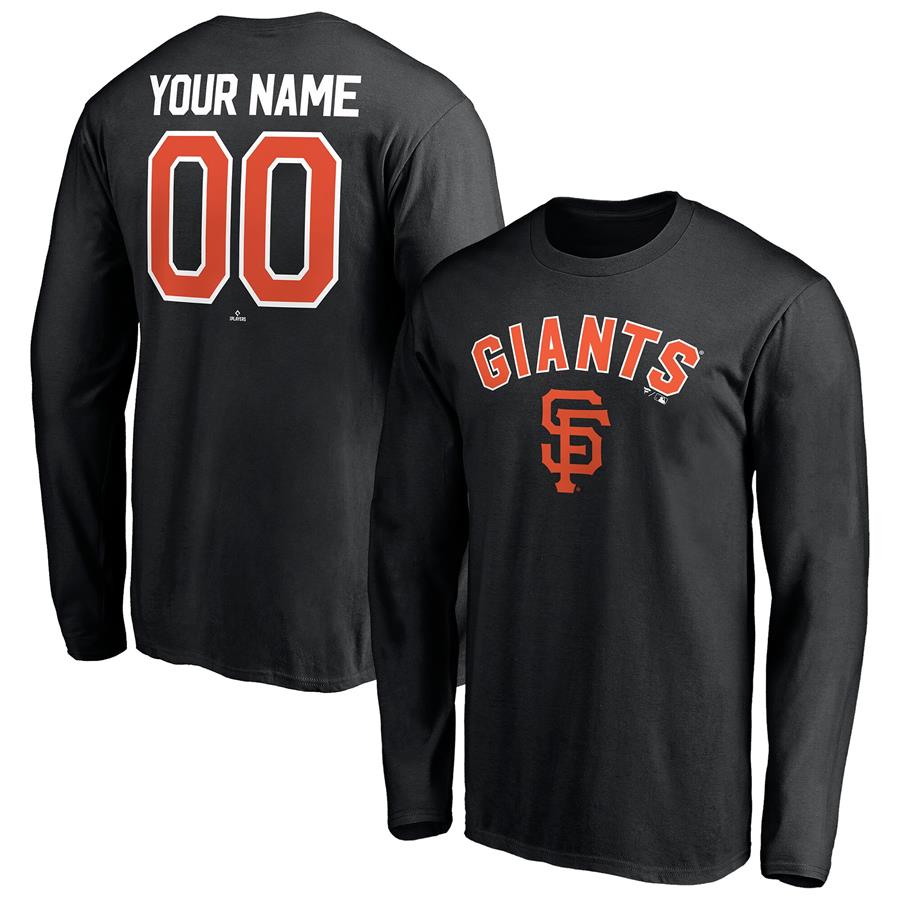 San Francisco Giants Fanatics Branded Personalized Winning Streak Name & Number Long Sleeve T-Shirt - Black