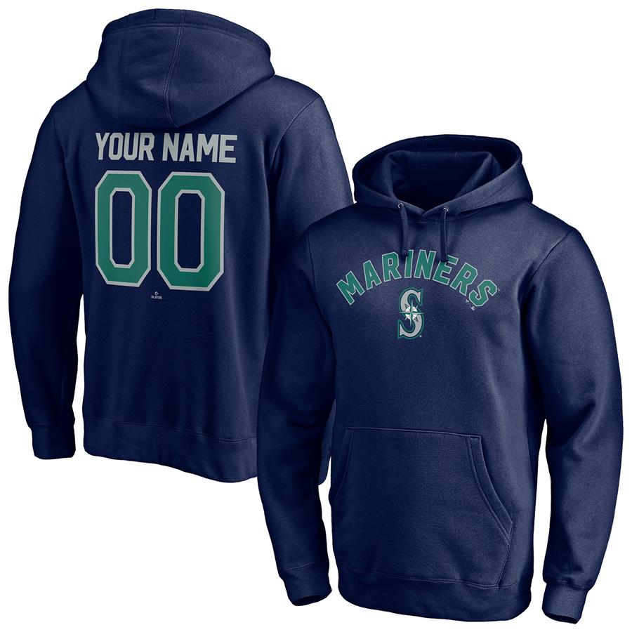 Seattle Mariners Fanatics Branded Personalized Winning Streak Name & Number Pullover Hoodie - Navy