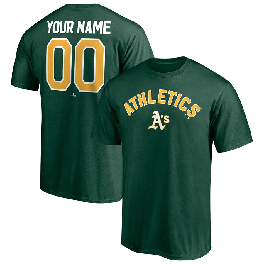 Oakland Athletics Fanatics Branded Personalized Team Winning Streak Name & Number T-Shirt - Green