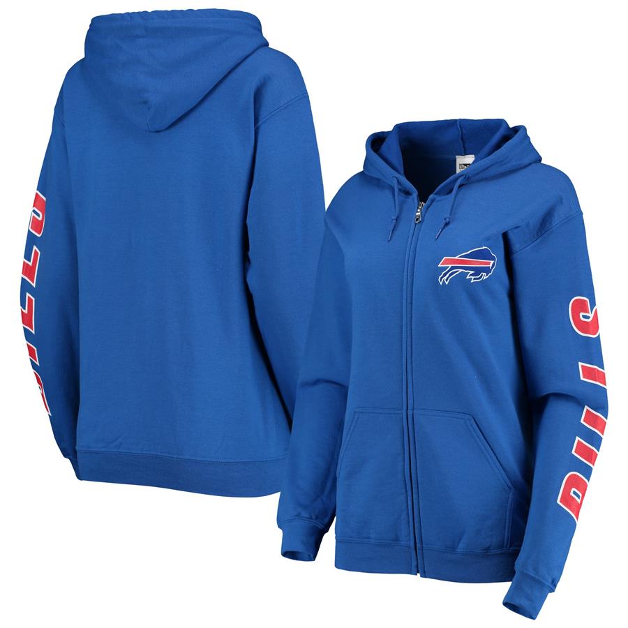 Buffalo Bills Junk Food Women's Fleece Full-Zip Hoodie - Royal