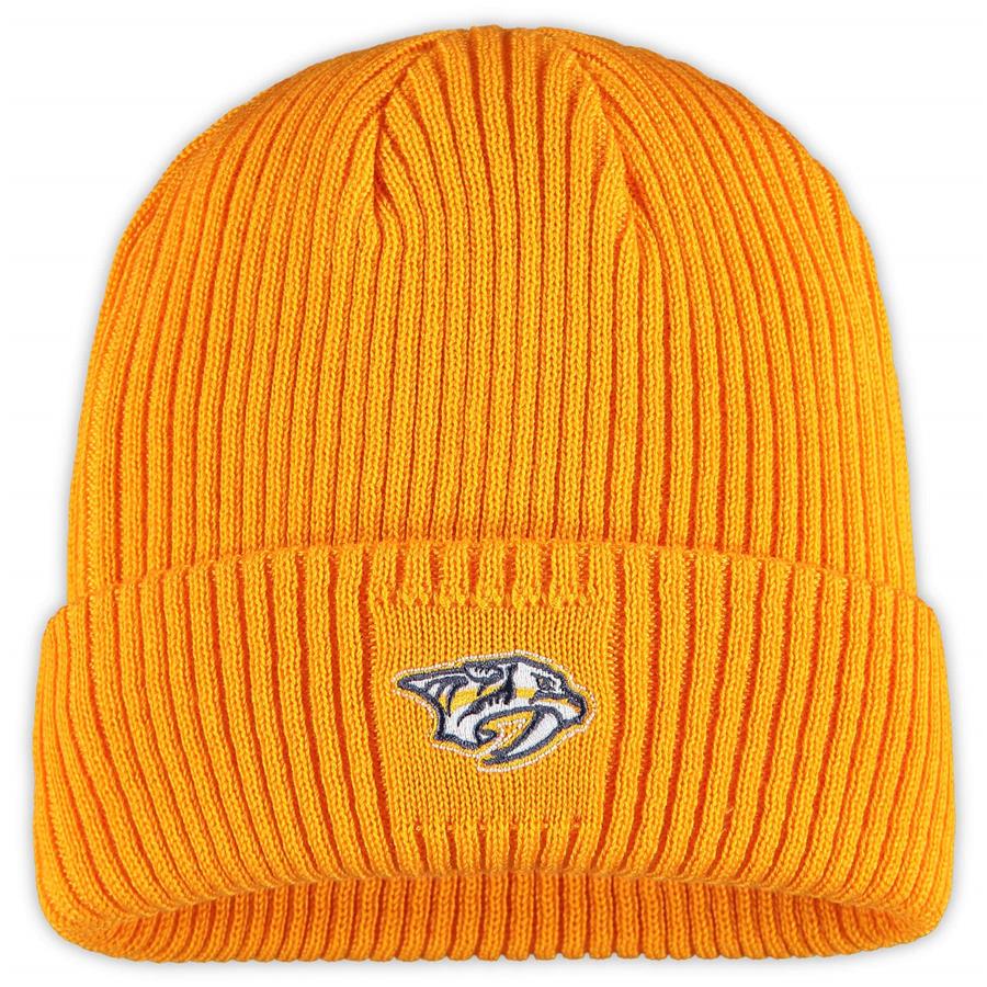 Nashville Predators adidas Women's Primary Logo Cuffed Knit Hat - Gold