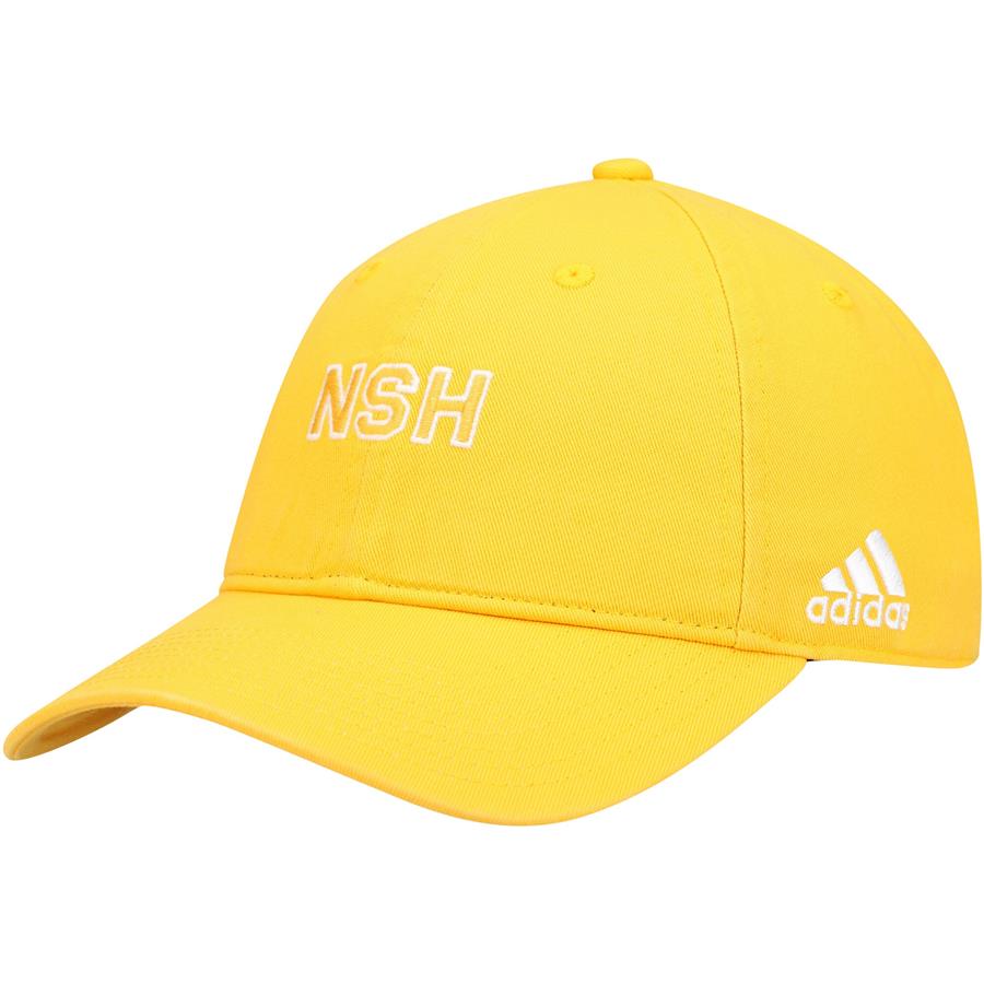 Nashville Predators adidas Women's Wordmark Dad Slouch Adjustable Hat - Gold