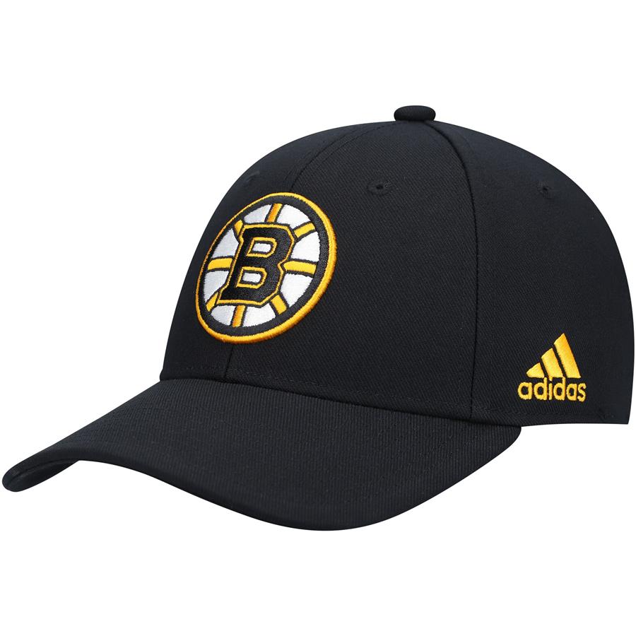 Boston Bruins adidas Primary Logo Adjustable Hat - Black