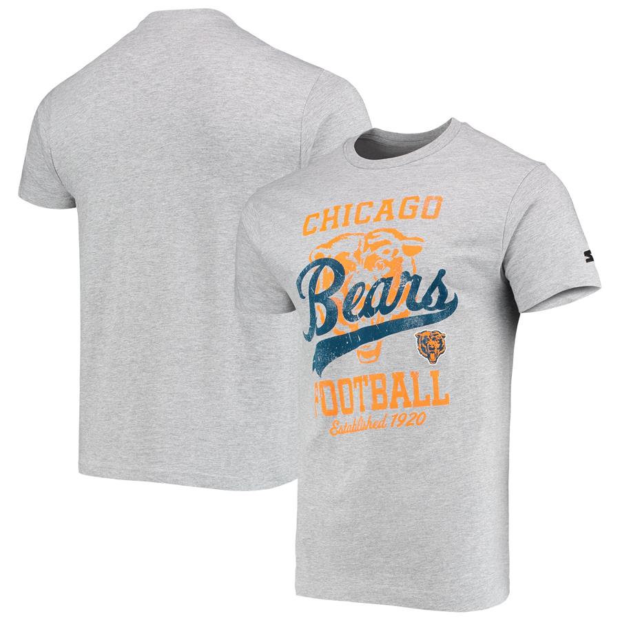 Chicago Bears Starter Blitz Throwback T-Shirt - Heathered Gray