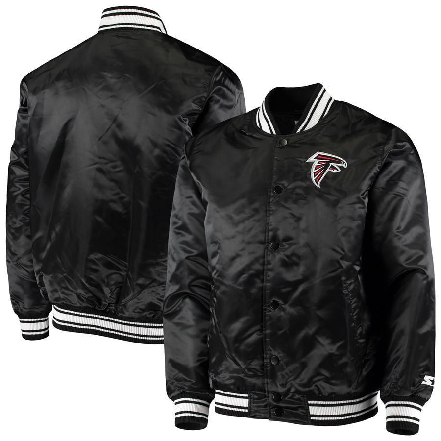 Atlanta Falcons Starter Locker Room Satin Varsity Full-Snap Jacket - Black