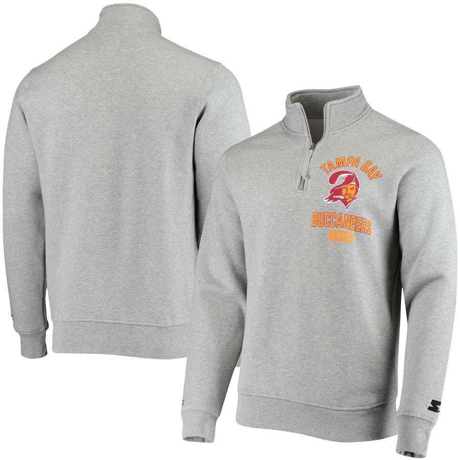 Tampa Bay Buccaneers Starter Heisman Quarter-Zip Jacket - Heathered Gray