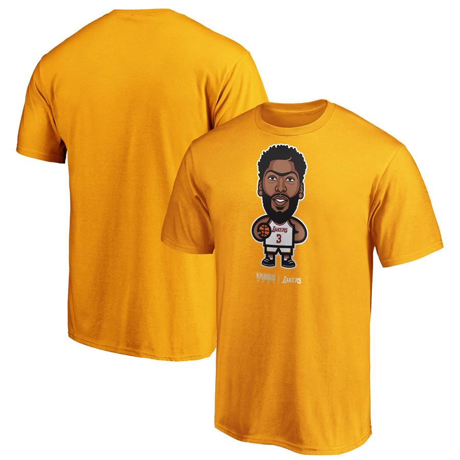 Anthony Davis Los Angeles Lakers Fanatics Branded 2020 NBA Playoffs Star Player T-Shirt - Gold