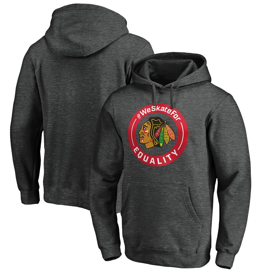 Chicago Blackhawks Fanatics Branded #WeSkateFor Pullover Hoodie - Heather Charcoal