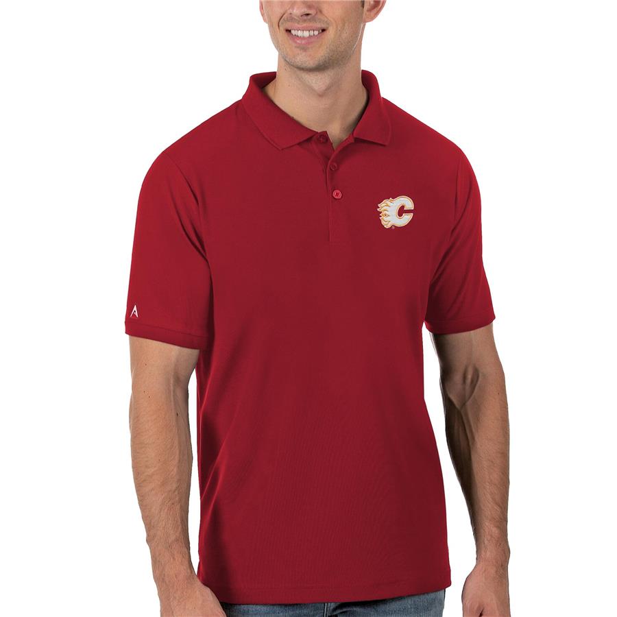 Calgary Flames Antigua Legacy Pique Polo - Red