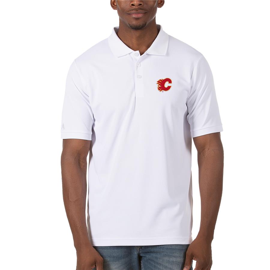 Calgary Flames Antigua Legacy Pique Polo - White