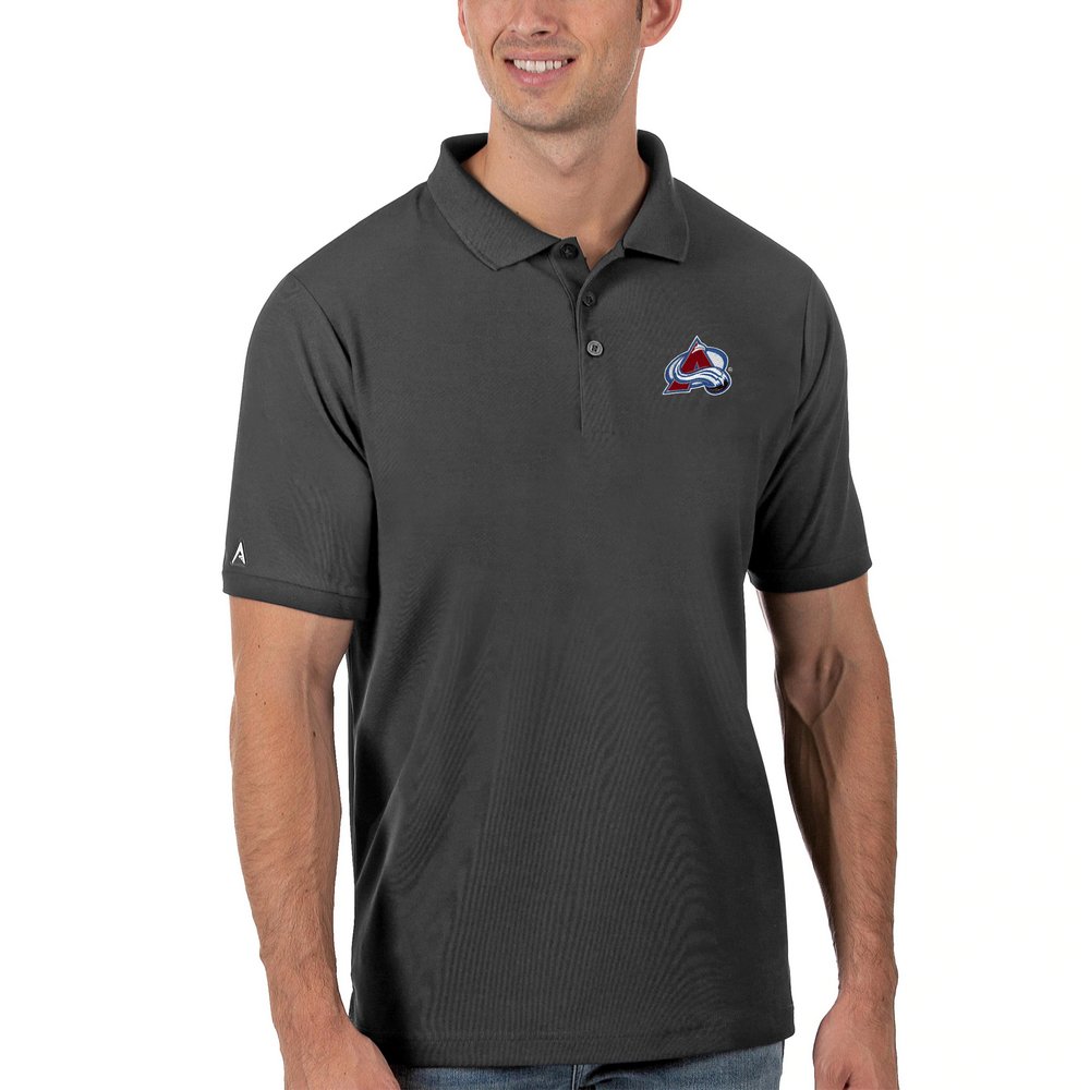 Colorado Avalanche Antigua Legacy Pique Polo - Charcoal