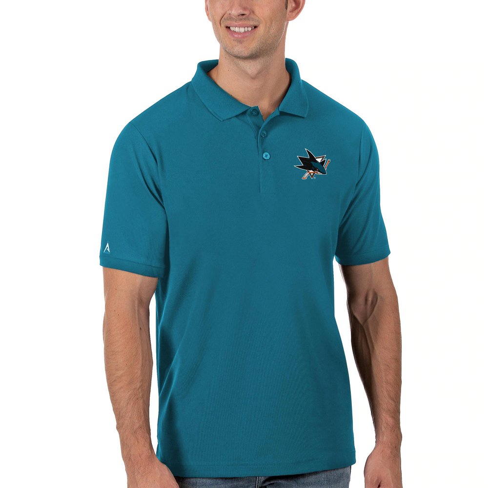 San Jose Sharks Antigua Legacy Pique Polo - Teal