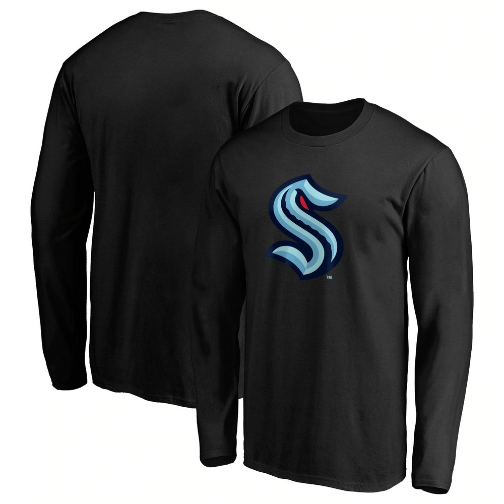 Seattle Kraken Fanatics Branded Primary Logo Long Sleeve T-Shirt - Black