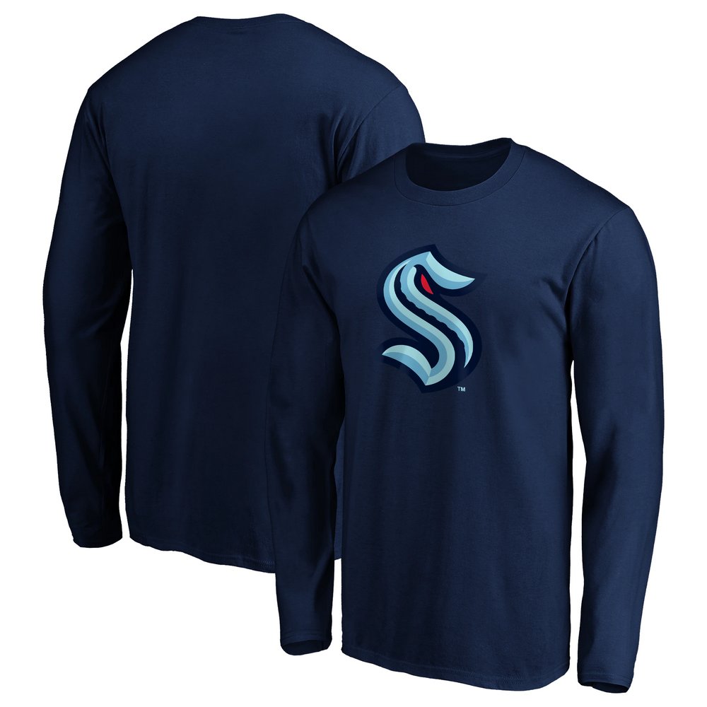 Seattle Kraken Fanatics Branded Primary Logo Long Sleeve T-Shirt - Navy