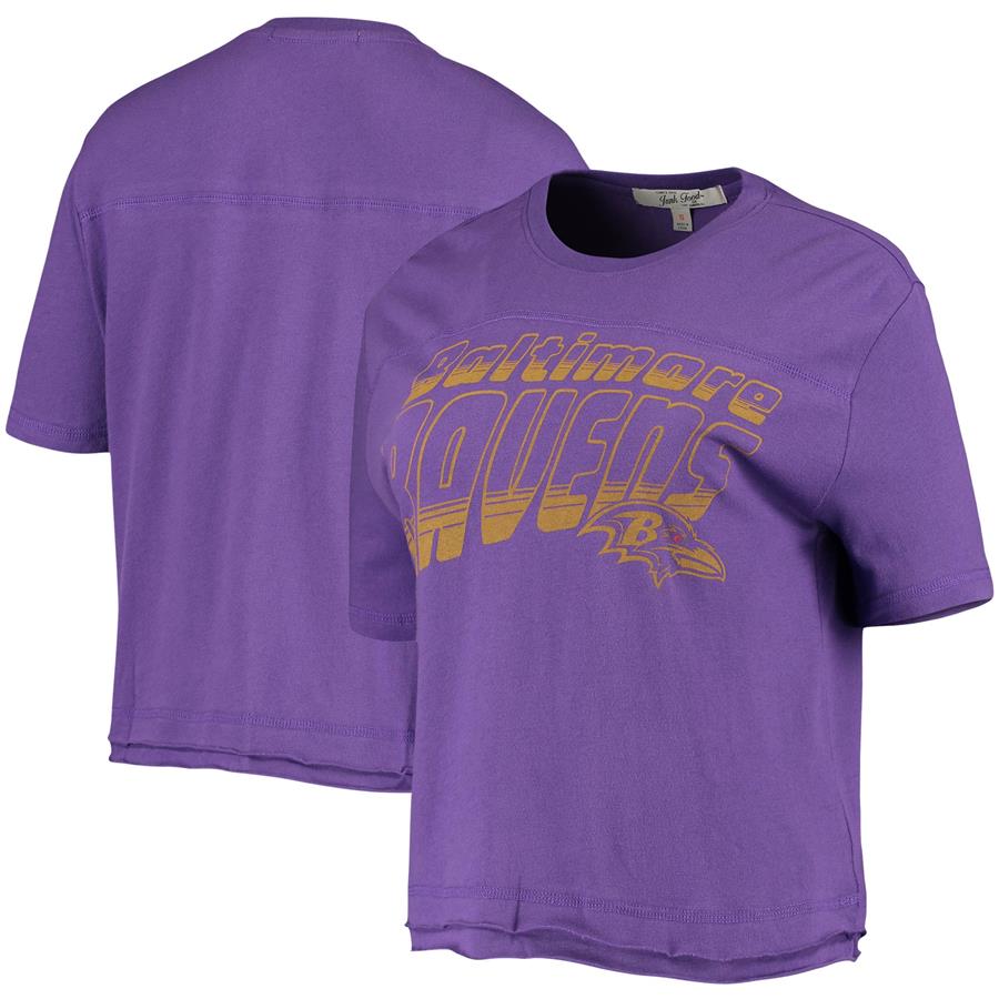 Baltimore Ravens Junk Food Women's Champions Crop Top T-Shirt - Purple