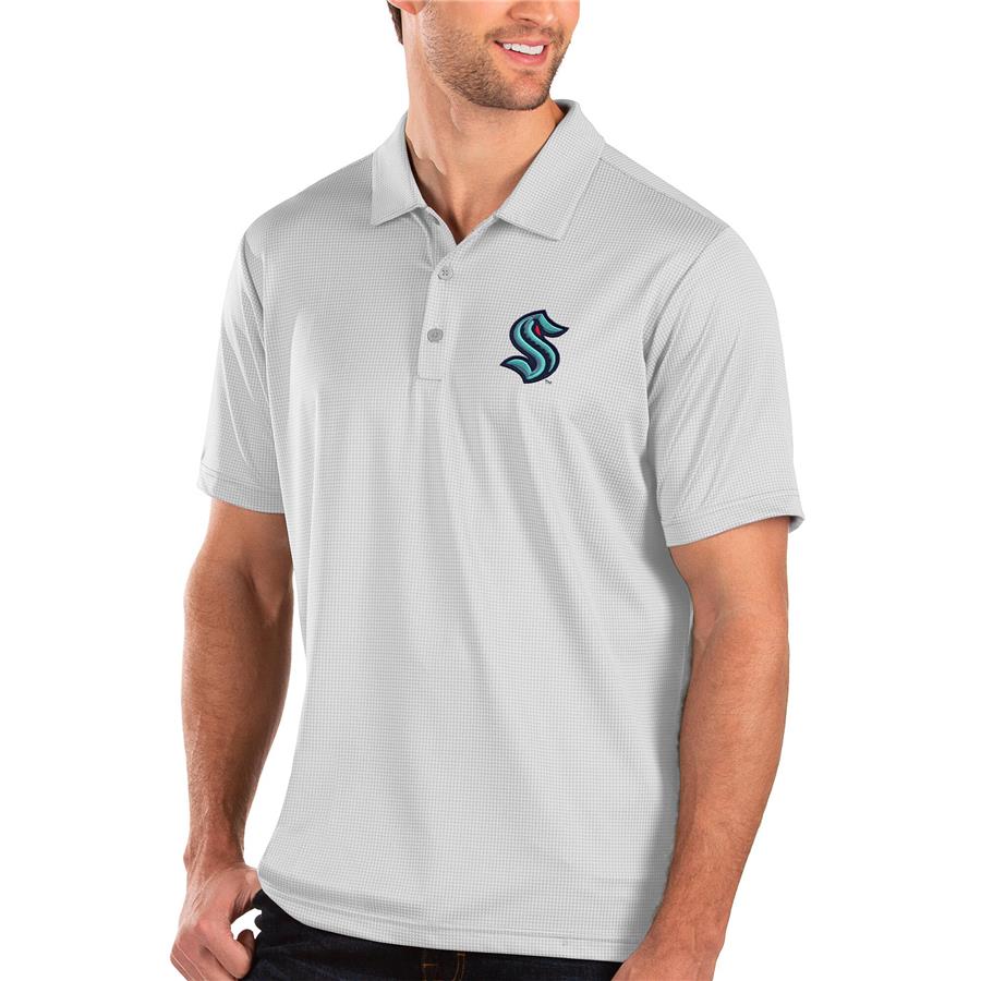 Seattle Kraken Antigua Balance Polo - White