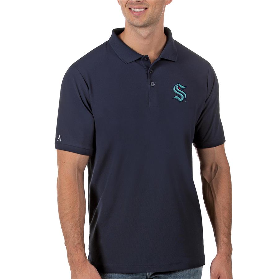 Seattle Kraken Antigua Legacy Pique Polo - Navy