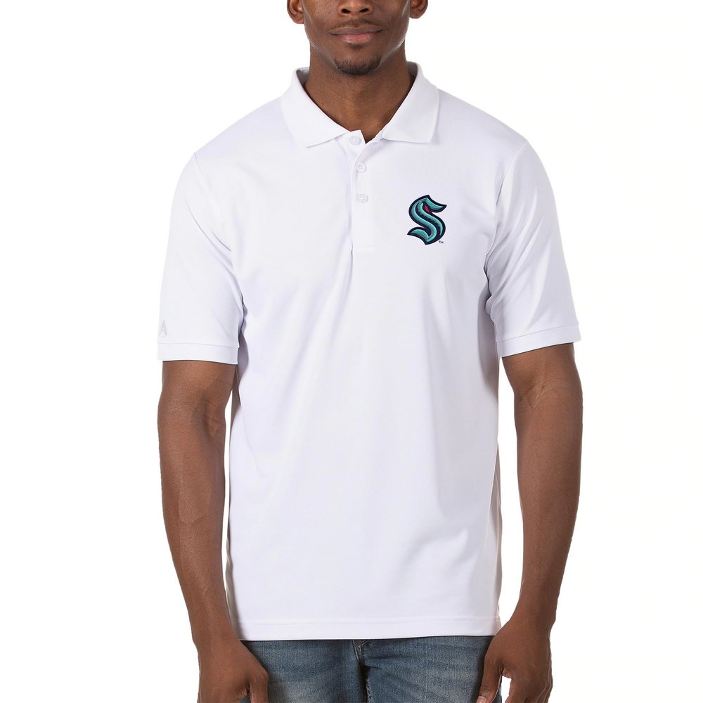 Seattle Kraken Antigua Legacy Pique Polo - White