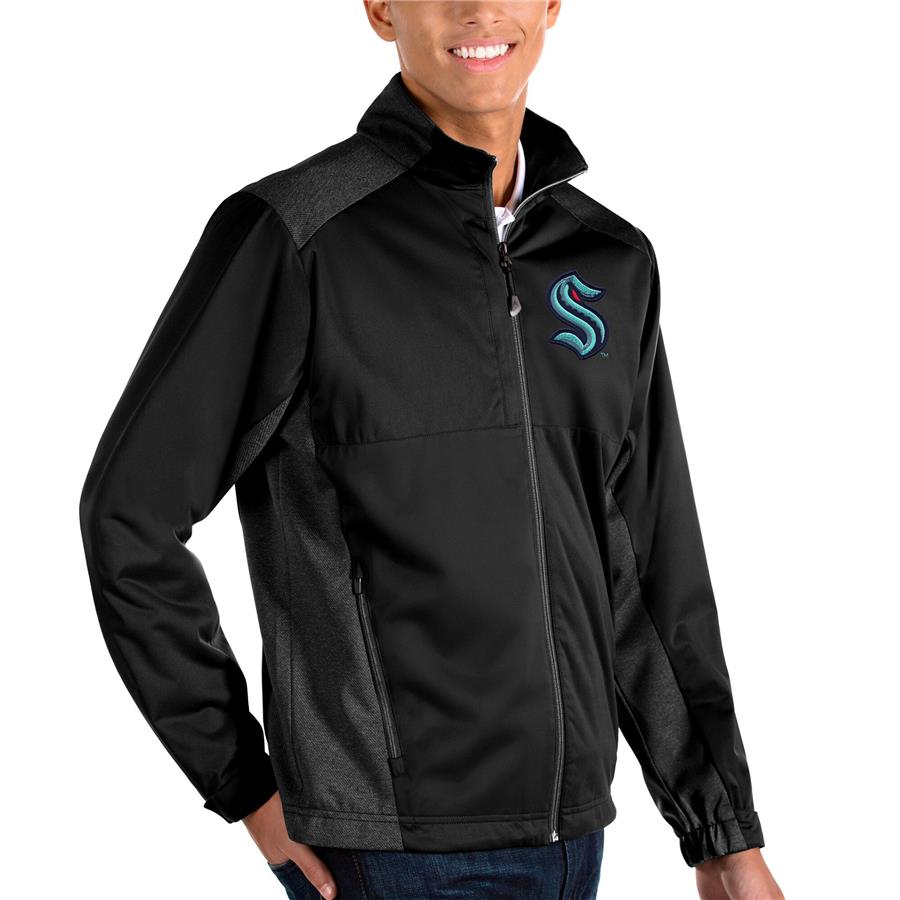 Seattle Kraken Antigua Revolve Full-Zip Jacket - Black