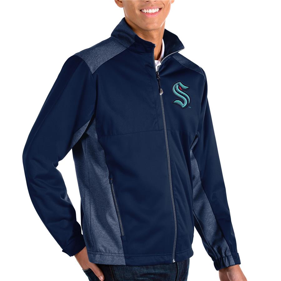 Seattle Kraken Antigua Revolve Full-Zip Jacket - Navy