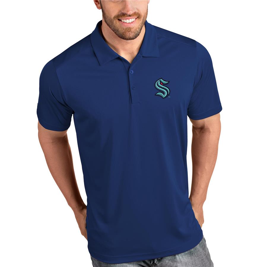 Seattle Kraken Antigua Tribute Polo - Navy
