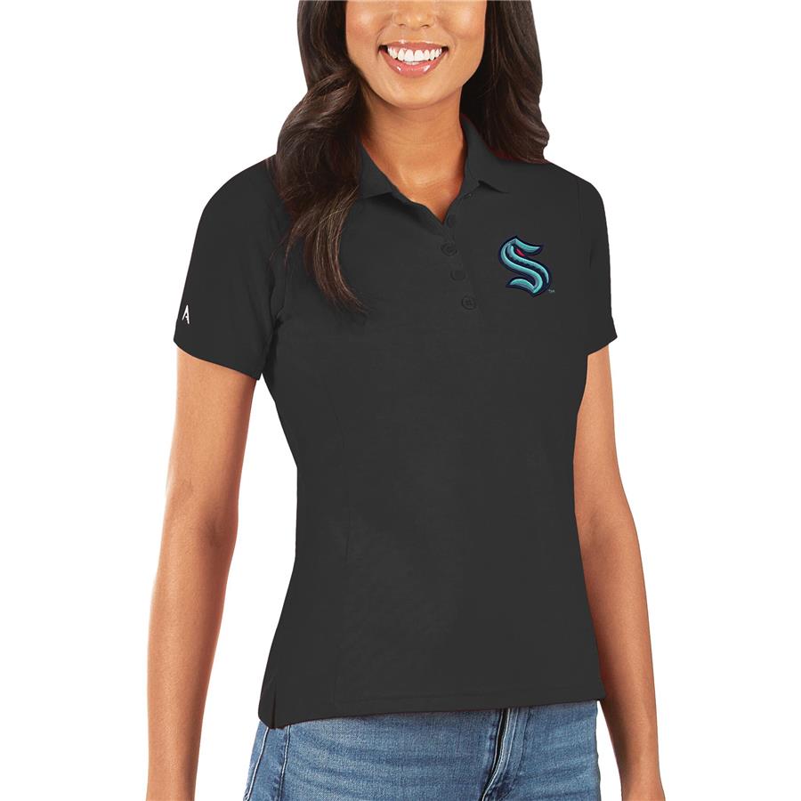 Seattle Kraken Antigua Women's Legacy Pique Polo - Black