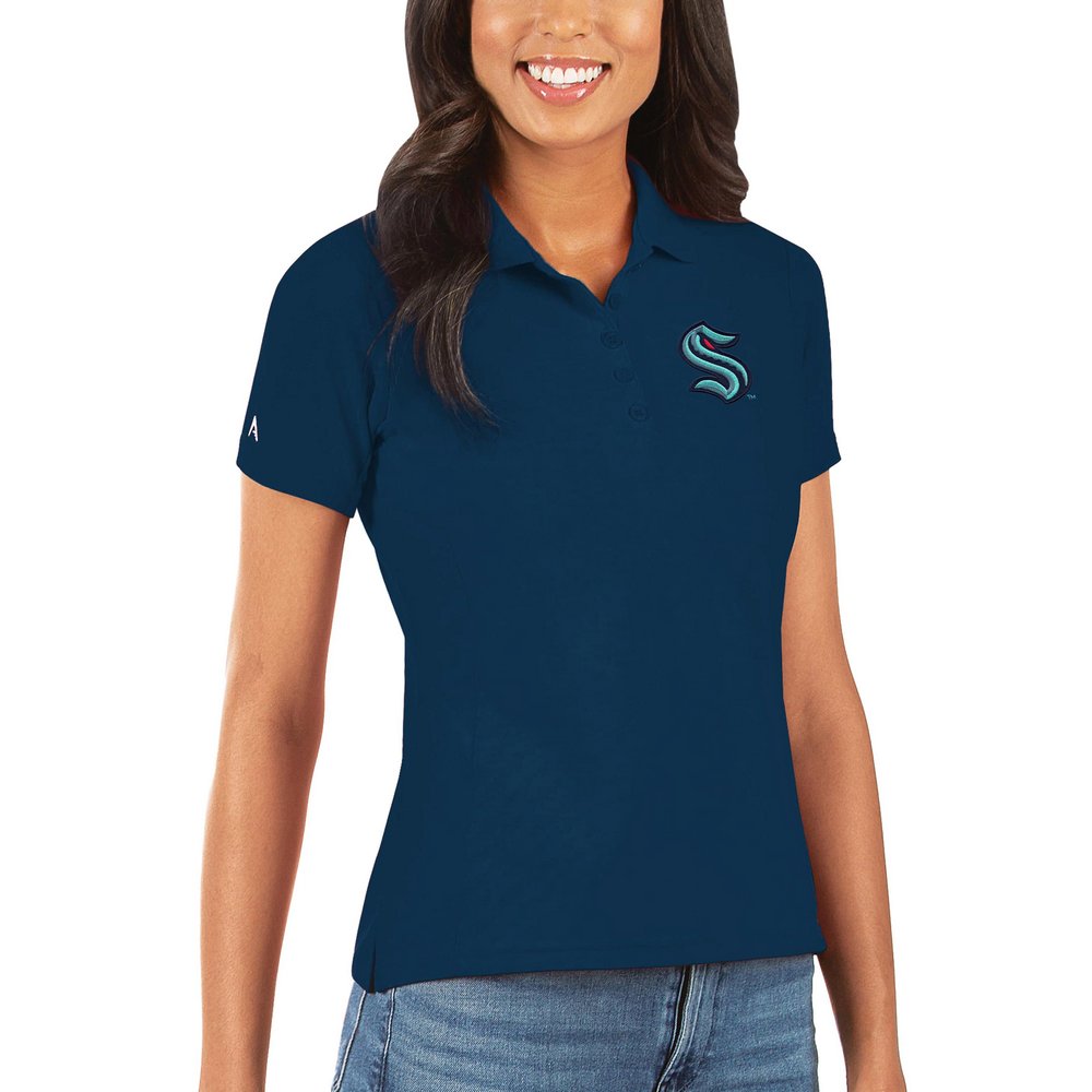 Seattle Kraken Antigua Women's Legacy Pique Polo - Navy