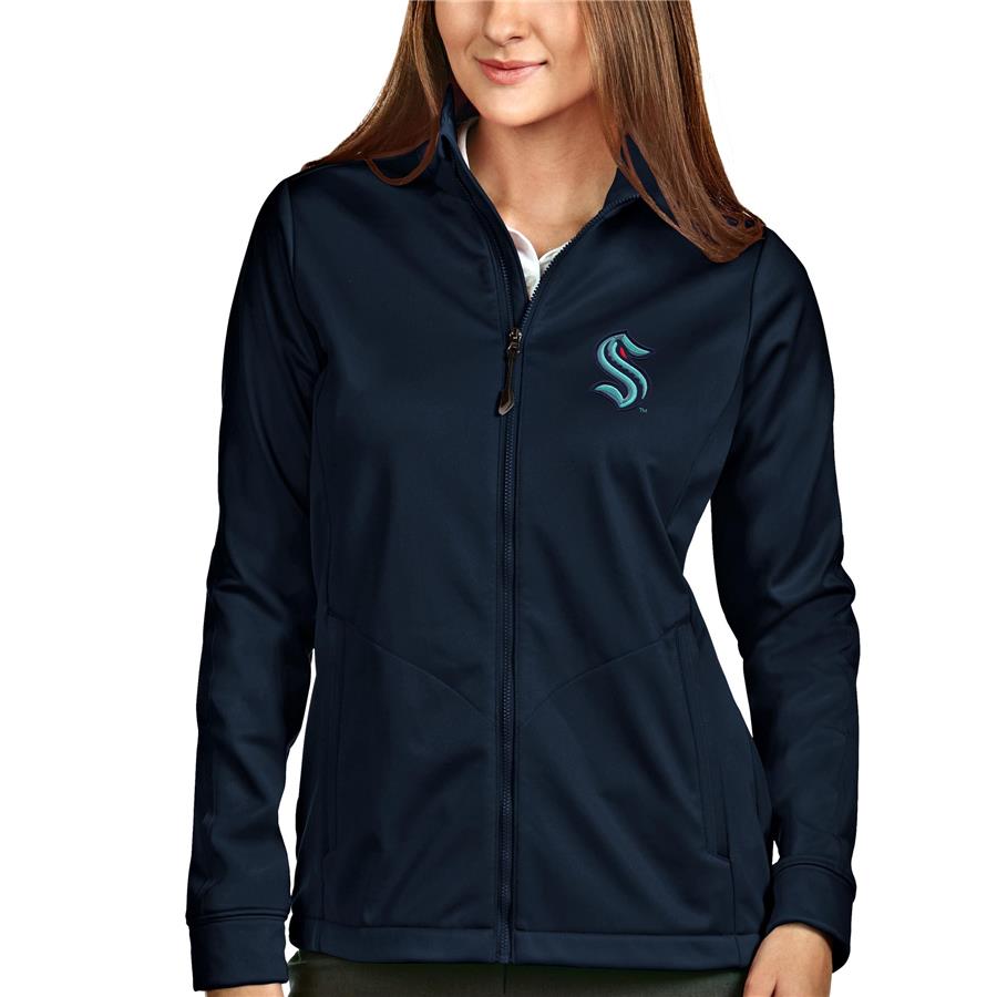 Seattle Kraken Antigua Women's Full-Zip Golf Jacket - Navy