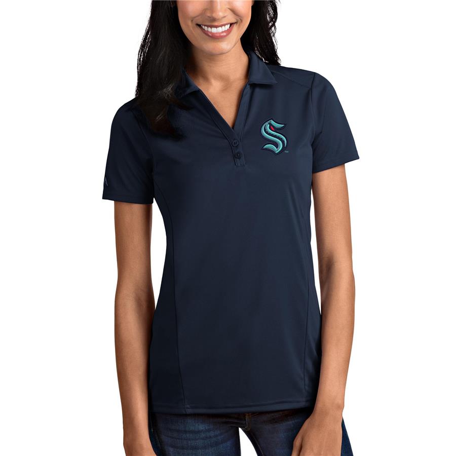 Seattle Kraken Antigua Women's Tribute Polo - Navy