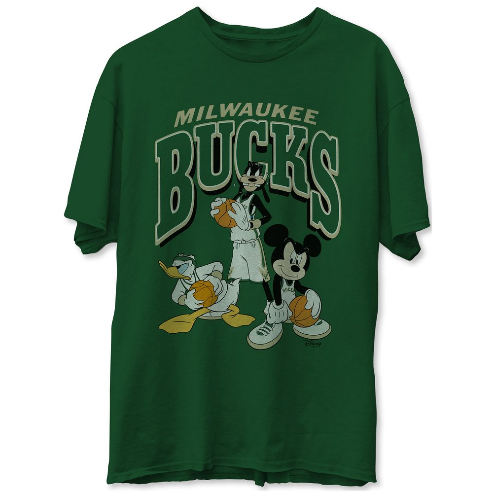 Milwaukee Bucks Junk Food Disney Mickey Squad T-Shirt - Green