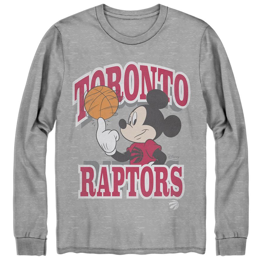 Toronto Raptors Junk Food Disney Mickey Team Spirit Long Sleeve T-Shirt - Gray