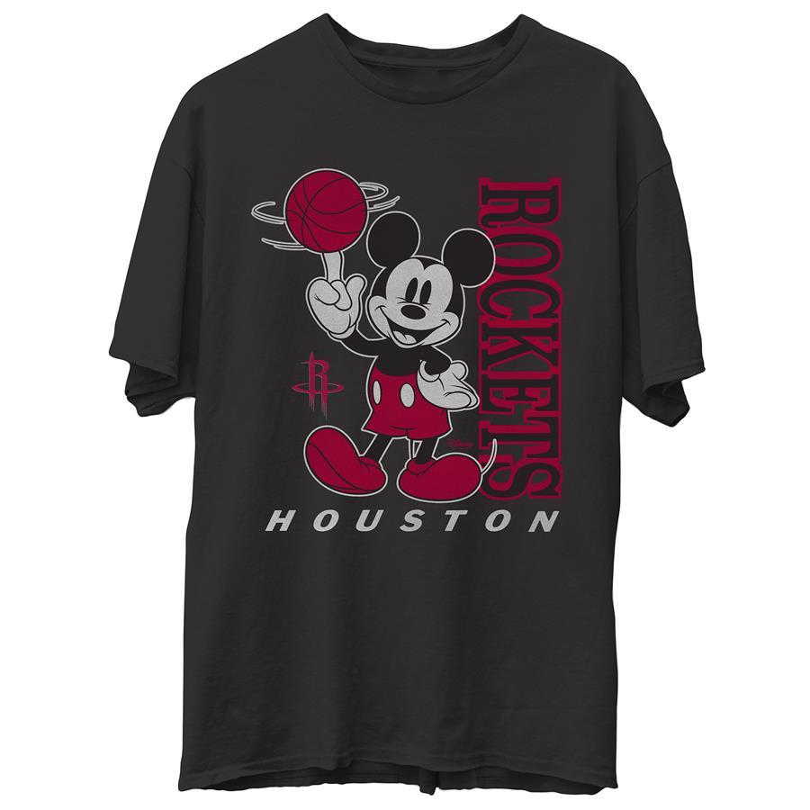 Houston Rockets Junk Food Disney Vintage Mickey Baller T-Shirt - Black