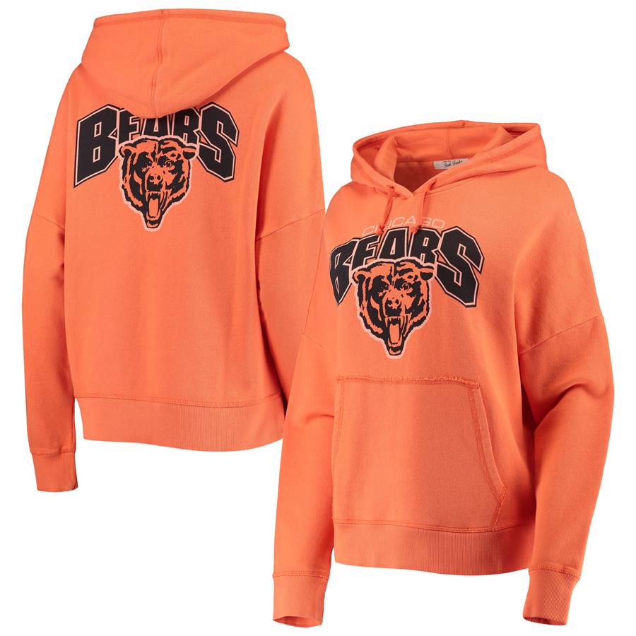 Chicago Bears Junk Food Women's Fullback Fleece Pullover Hoodie - Orange