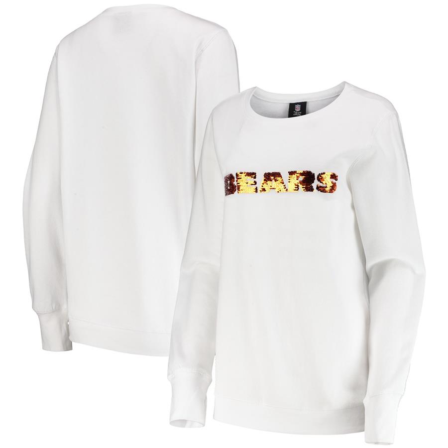 Chicago Bears Cuce Women's Touchback II Fleece Pullover Sweatshirt - White