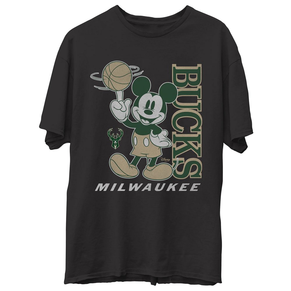 Milwaukee Bucks Junk Food Disney Vintage Mickey Baller T-Shirt - Black