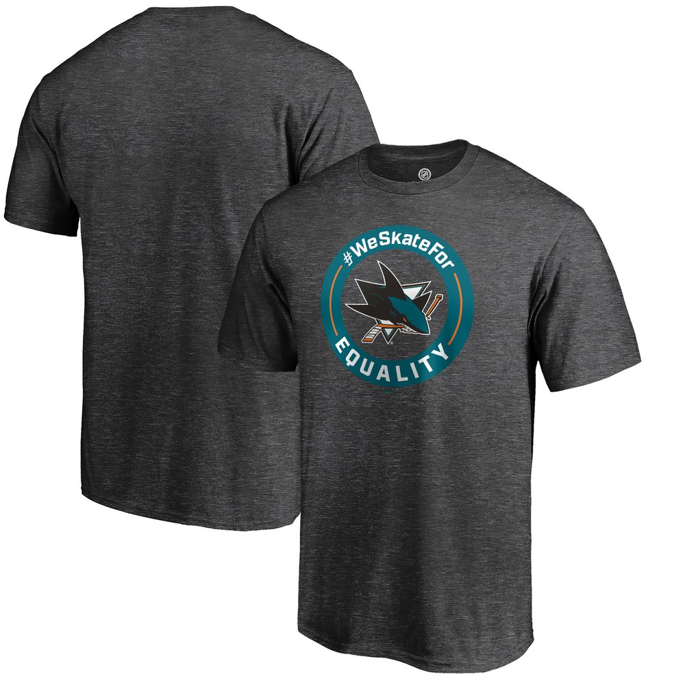 San Jose Sharks Fanatics Branded #WeSkateFor T-Shirt - Heather Gray