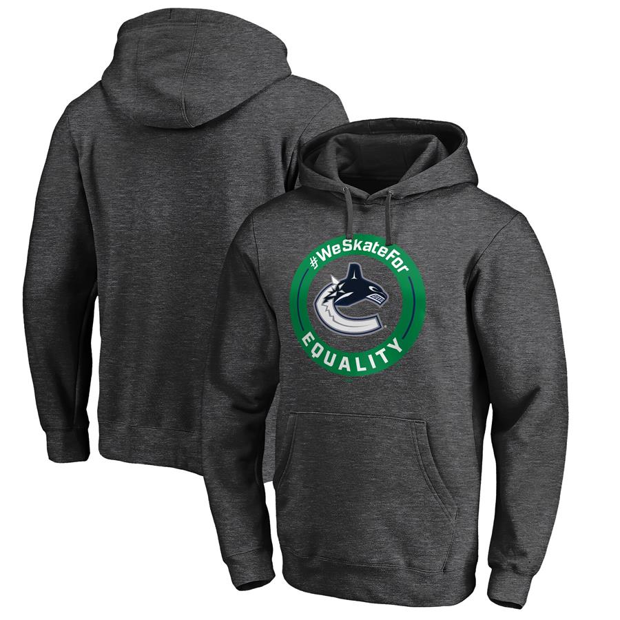 Vancouver Canucks Fanatics Branded #WeSkateFor Pullover Hoodie - Heather Gray