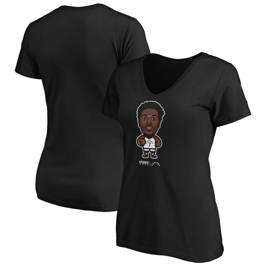 Kyle Lowry Toronto Raptors Fanatics Branded Women's 2020 NBA Playoffs Bound Star Player V-Neck T-Shirt - Black