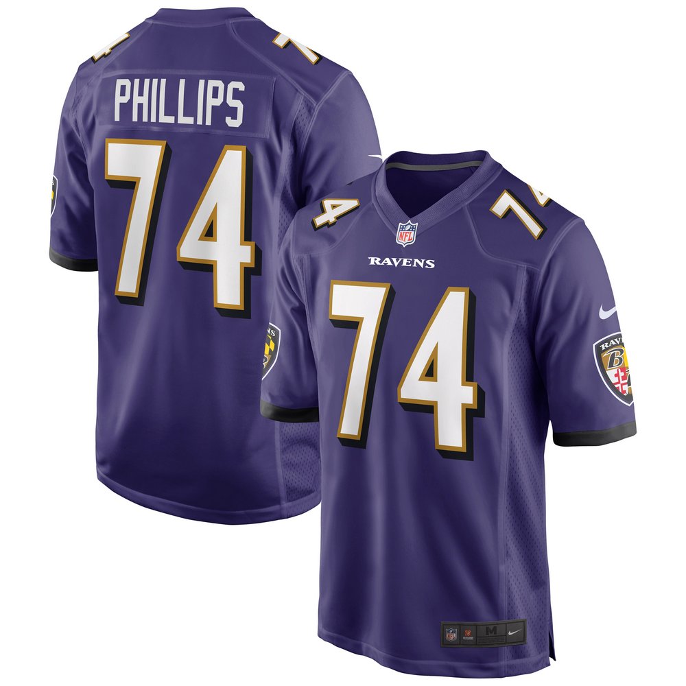 Tyre Phillips Baltimore Ravens Nike Game Player Jersey - Purple