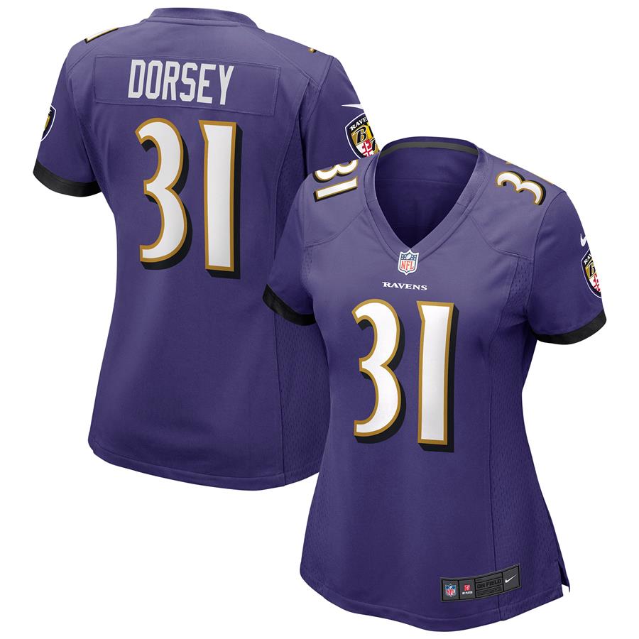 Khalil Dorsey Baltimore Ravens Nike Women's Game Jersey - Purple