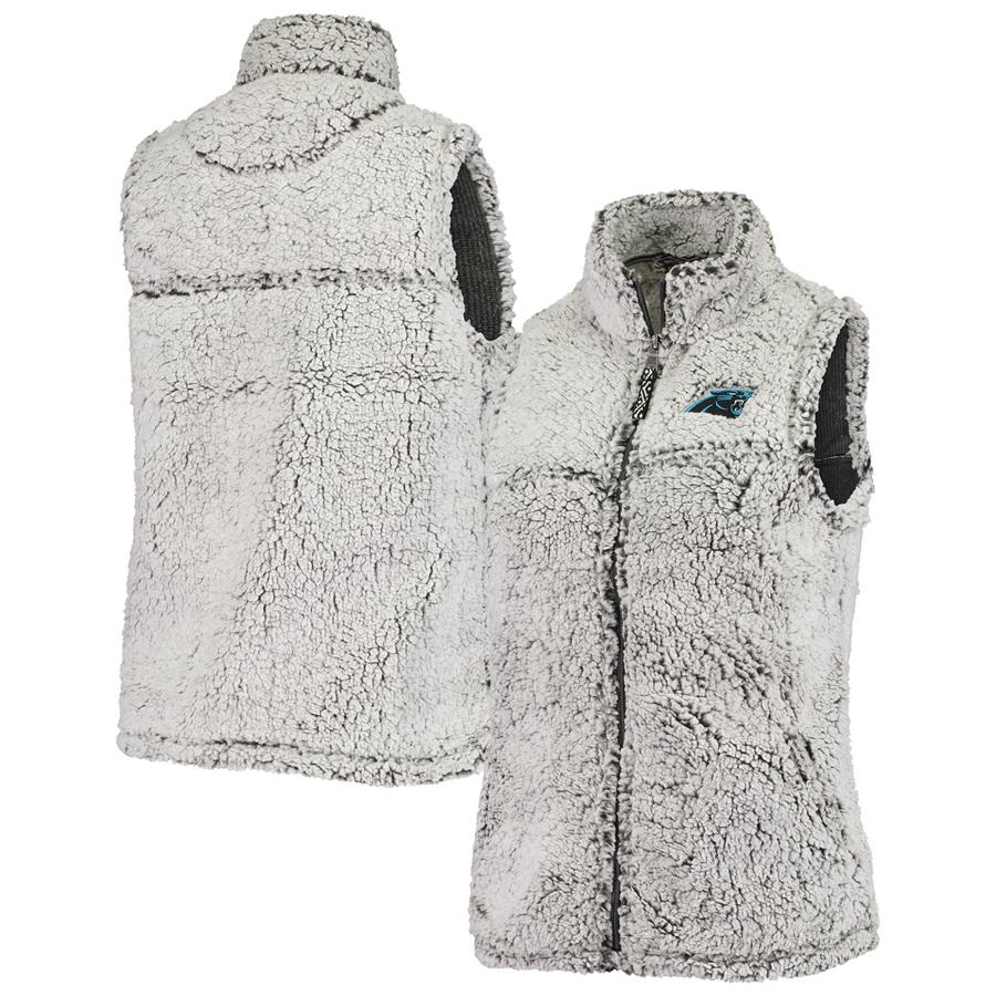 Carolina Panthers G-III 4Her by Carl Banks Women's Sherpa Full-Zip Vest - Gray