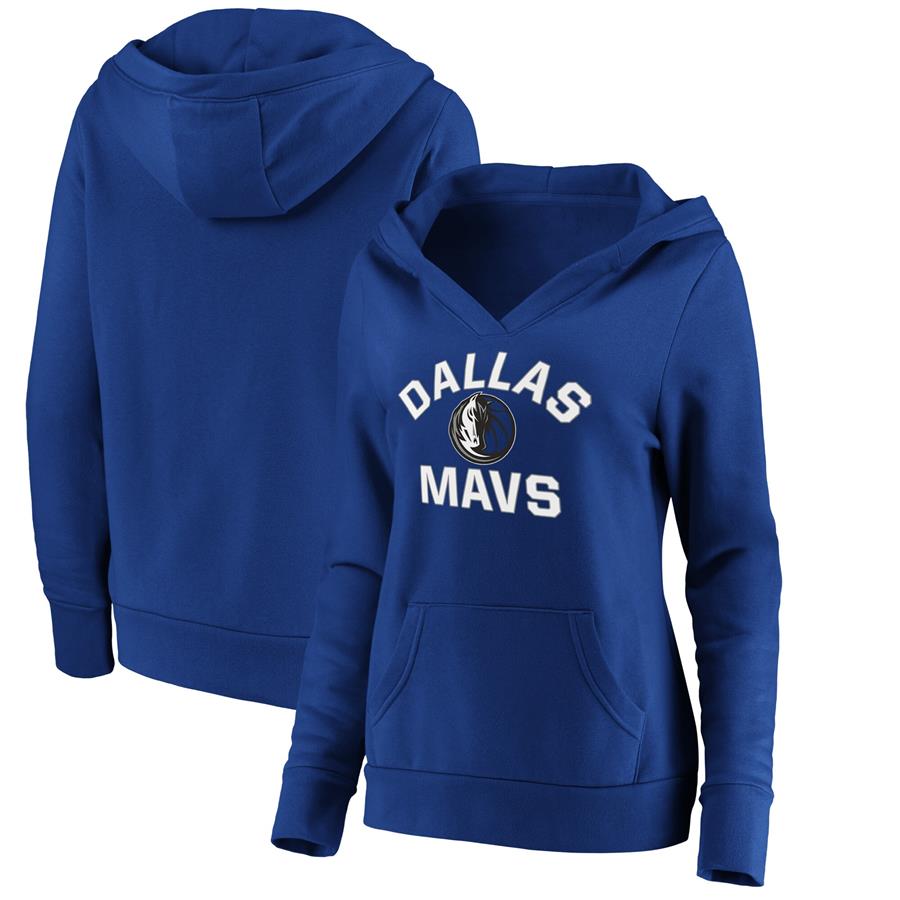 Dallas Mavericks Fanatics Branded Women's Overtime V-Neck Pullover Hoodie - Blue