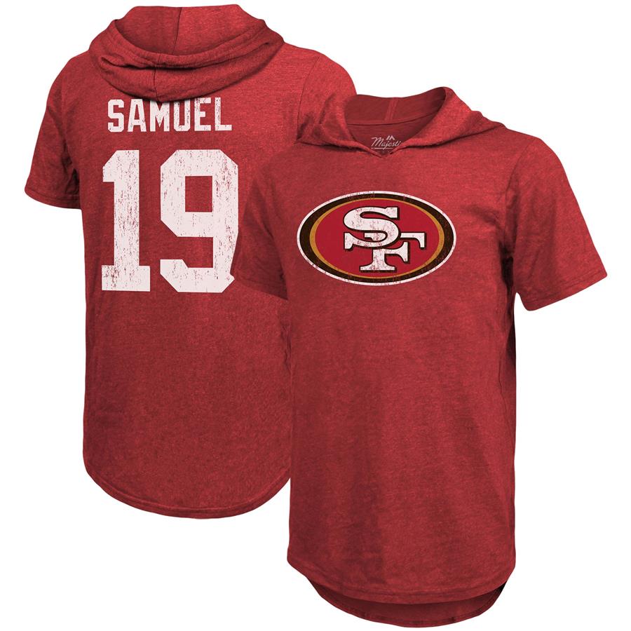 Deebo Samuel San Francisco 49ers Fanatics Branded Player Name & Number Tri-Blend Hoodie T-Shirt - Scarlet