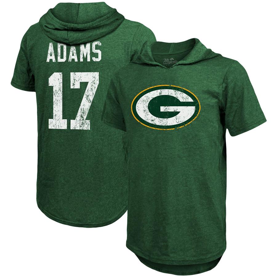 Davante Adams Green Bay Packers Fanatics Branded Player Name & Number Tri-Blend Hoodie T-Shirt - Green