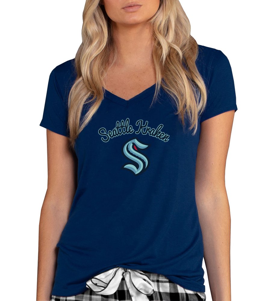 Seattle Kraken Concepts Sport Women's Team Marathon Knit T-Shirt - Navy