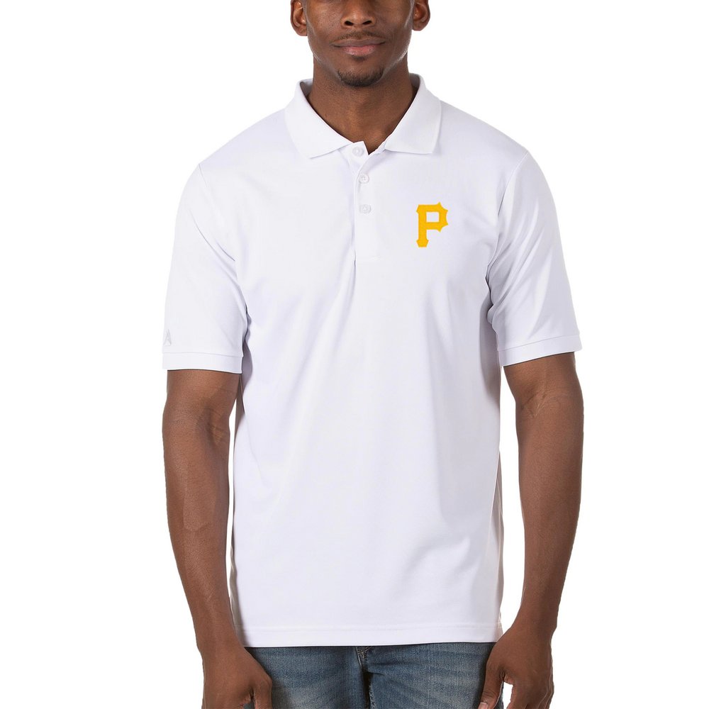 Pittsburgh Pirates Antigua Legacy Pique Polo - White