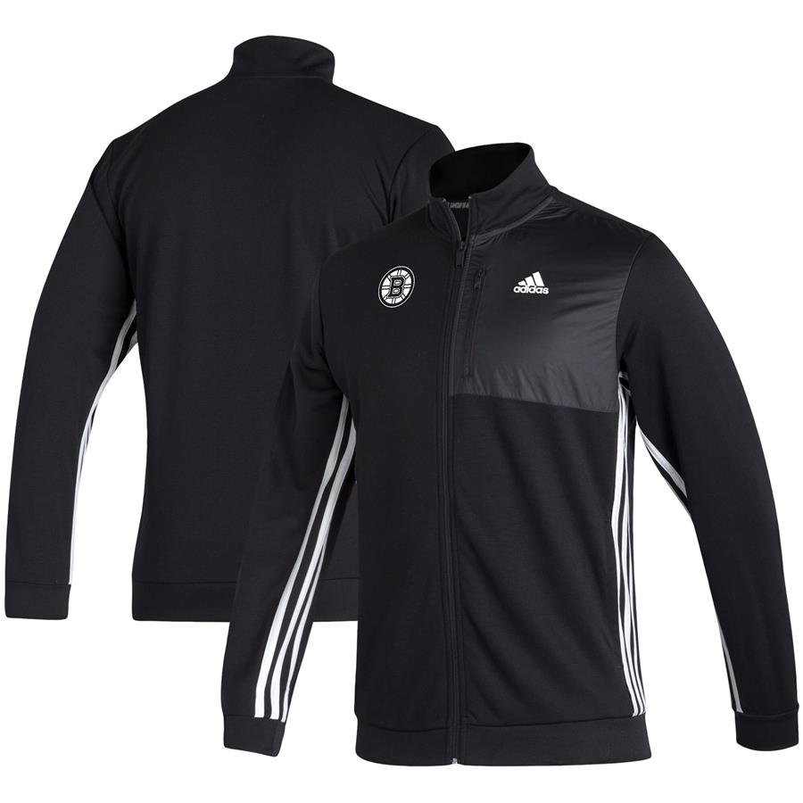 Boston Bruins adidas Transitional Full-Zip Track Jacket - Black